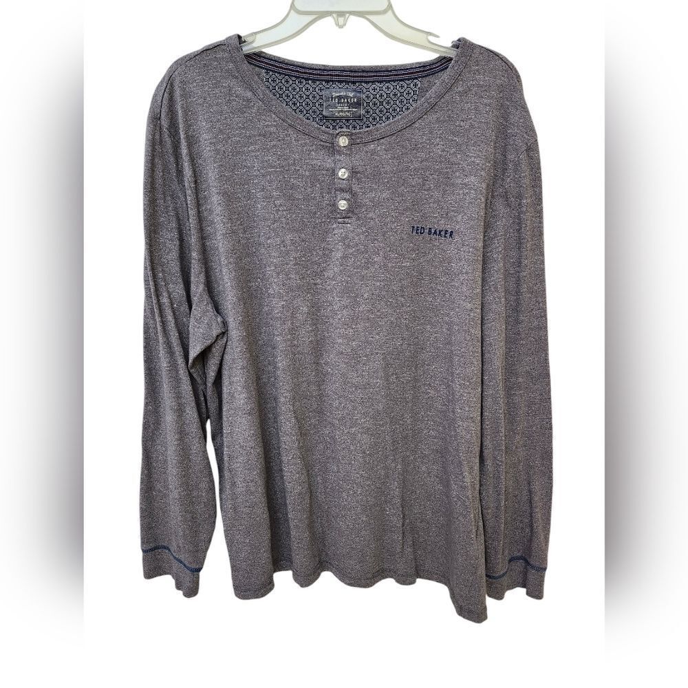 Ted Baker‎ London XL Heathered  gray henley shirt